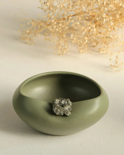 Green Ceramic Echo Bowl | 4.5 x 5 inches