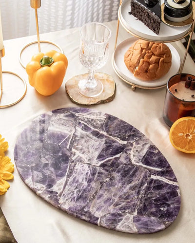 African Amethyst Platter | 14 x 9.5 inches