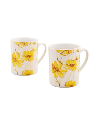 Garden Glory Porcelain Coffee Mugs | Set Of 2