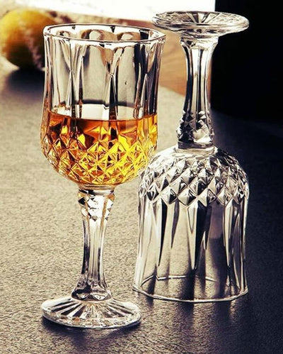 Stylish Table Piece Transparent Stemmed Elegant Wine Glass  | 100ml |  3 x 6 inches