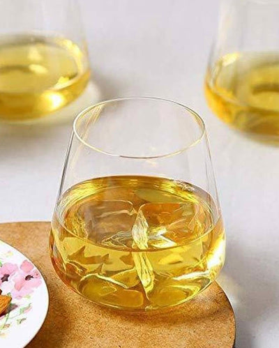 Quality Glass Craft Crystal Clear Elegant Wine Glass  | 350ml |  4 x 4 inches