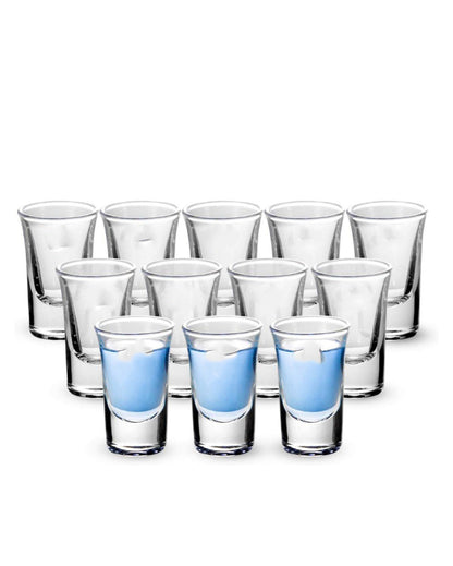 Solid Base Party Perfect Clear Glass Shot Glasses | 30ml | 2 x 3 inches