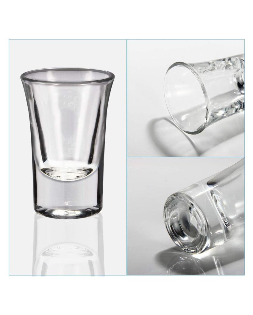 Solid Base Party Perfect Clear Glass Shot Glasses | 30ml | 2 x 3 inches
