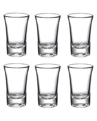 Weighted Base Party Perfect Clear Glass Shot Glasses | 30ml | Set of 6