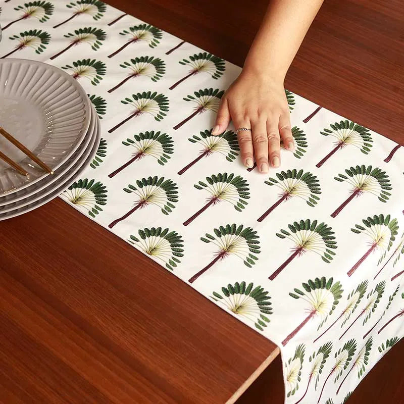 Green Palm Table Linen and Placemats | Set of 2