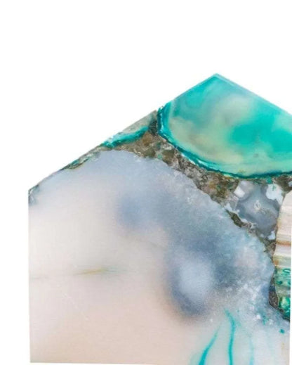 Green Agate Hexagon Stone Coaster | Set of 4