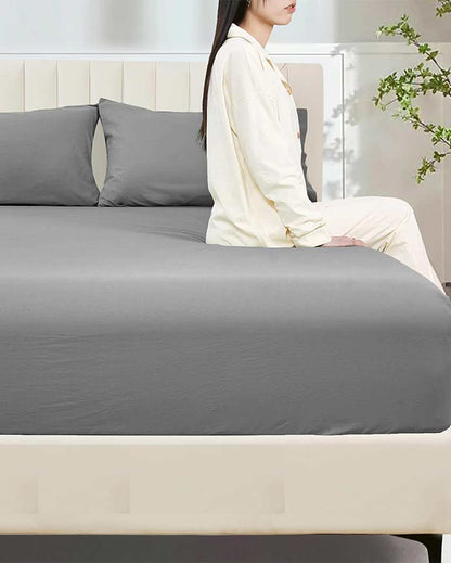 Beautiful Elastic Fitted Cotton Microfiber King Size Bedding Set | Pack of 3