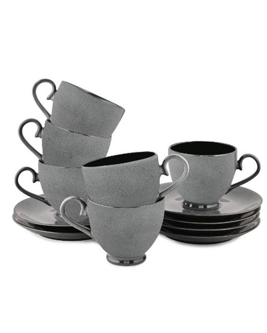 Grey Night Porcelain Cup & Saucer Set