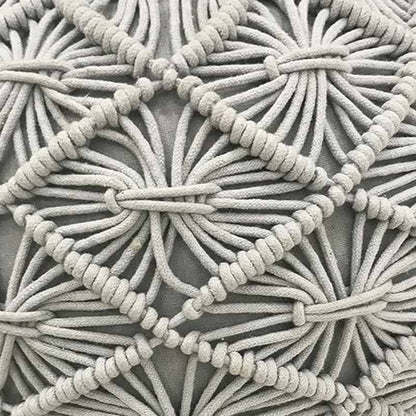 Artistic Wooven Cotton Pouf Grey
