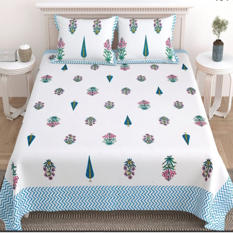 Gul Cotton Bedding Set With Pillow Covers | Double Size |90 x 108 Inches