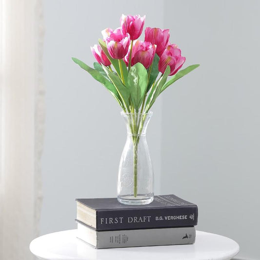 Beautiful Artificial Tulip Flower Bunch | 16 Inch Pink