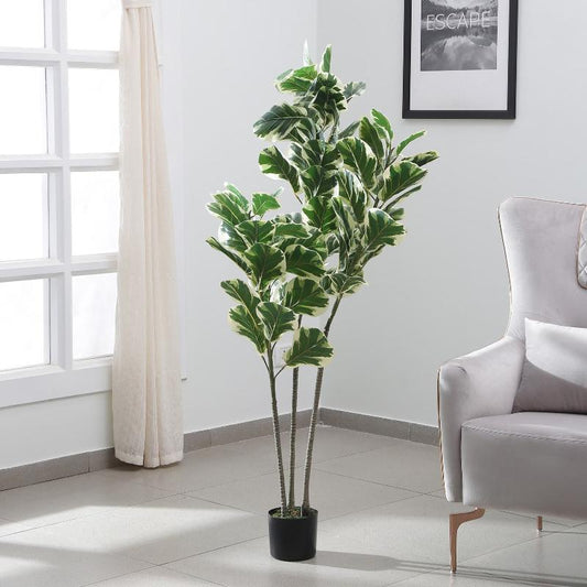 Classy Artificial Real Touch Fiddle Leaf Plant With Pot | 58 Inch Default Title