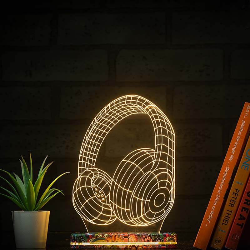Headphones Lamp | With Rechargeable Battery