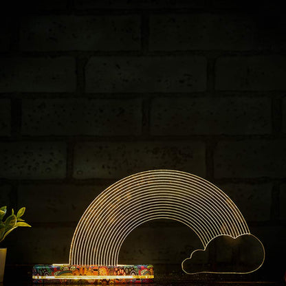 Rainbow With Clouds Lamp | With Rechargeable Battery