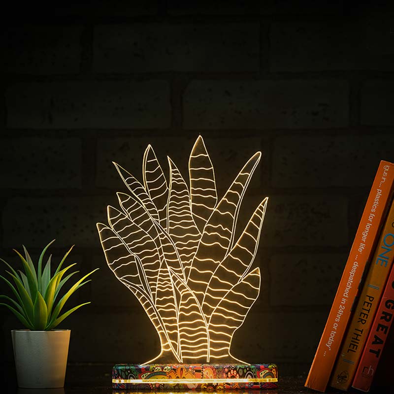 Snake Plant Lamp | With Rechargeable Battery