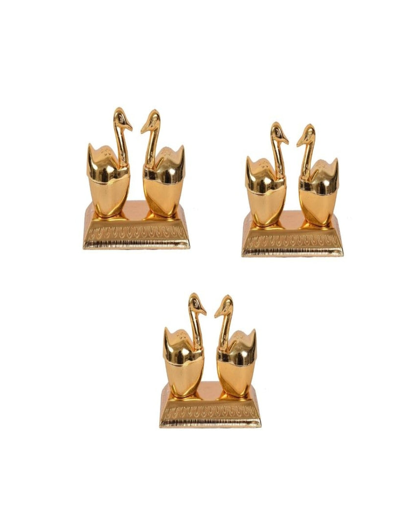 Charming Kumkum Roli Box in Double Duck Shape | Set of 3 | 2 x 4 x 3 inches