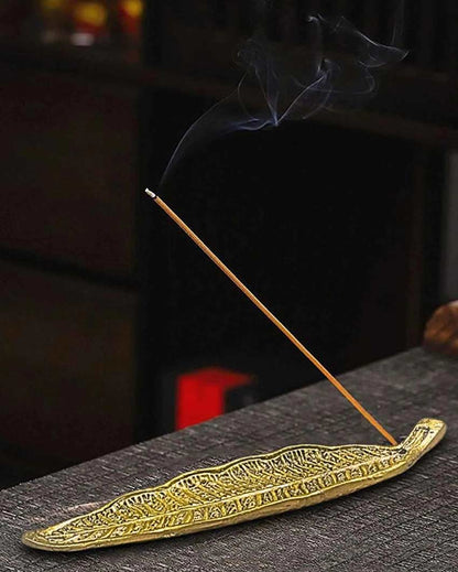 Leaf-Inspired Incense Burner & Ash Catcher | Set of 5 | 7 x 2 inches