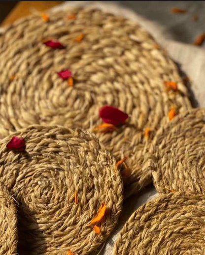 Elegant Handmade Bhimal Coasters | 4 inches