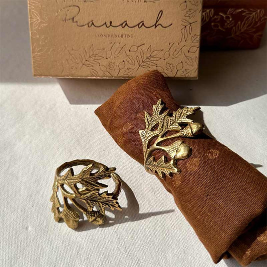 Phool Napkin Rings | Brass Table Decor | Handcrafted in Small Batches Set of 2