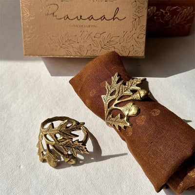 Phool Napkin Rings | Brass Table Decor | Handcrafted in Small Batches Set of 2