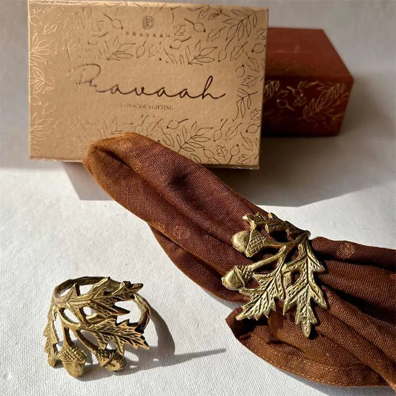 Phool Napkin Rings | Brass Table Decor | Handcrafted in Small Batches Set of 2