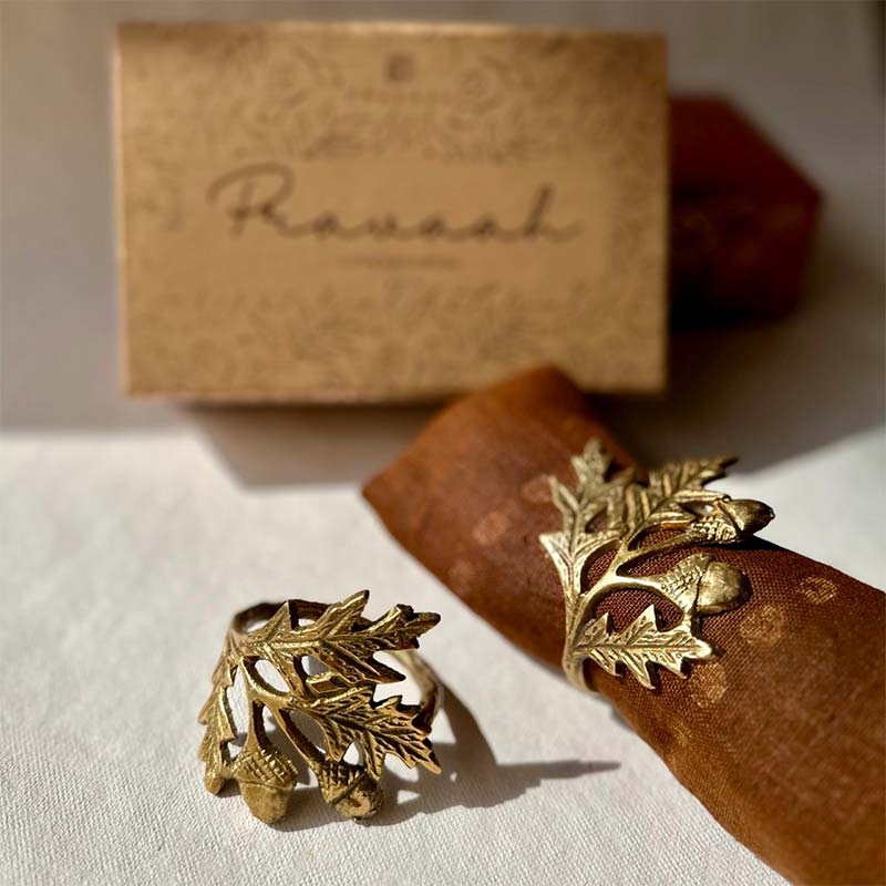 Phool Napkin Rings | Brass Table Decor | Handcrafted in Small Batches Set of 2