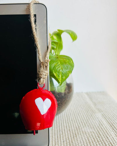 Hanging Heart Iron Bell | 2 x 2 x 6 inches