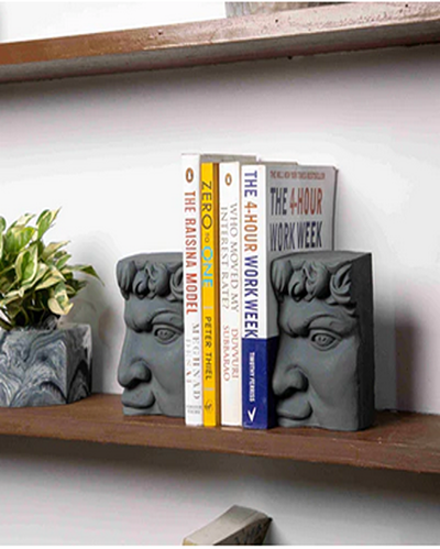 Strong and Sturdy Hercule Concrete Bookend | 6 x 4 x 2 inches