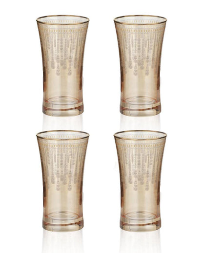 Elegant Golden Brilliance Highball Glasses | Set of 4 | 3 x 5 inches