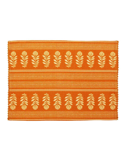Holli gold Printed Cotton Placemats | 13 x 19 inches