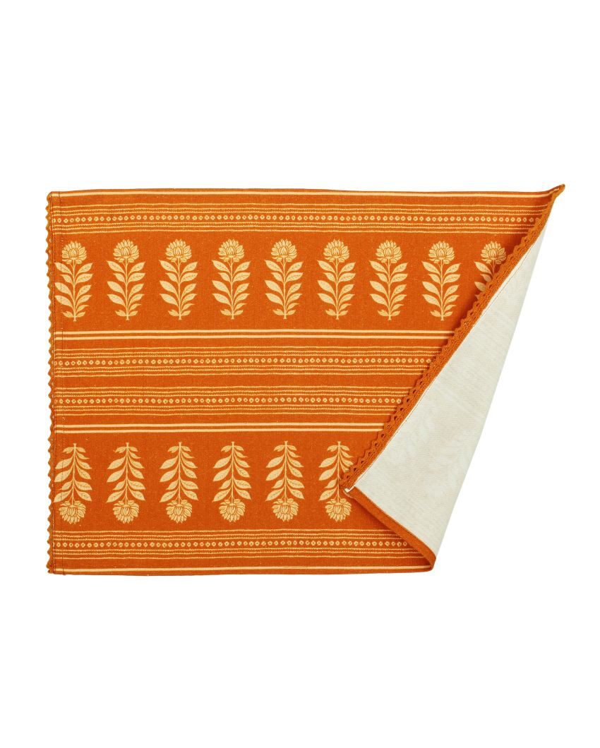 Holli gold Printed Cotton Placemats | 13 x 19 inches