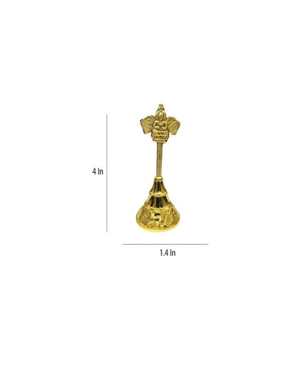 Classic Gold Pooja Garuda Ghanti | Set of 5 | 1 x 4 inches