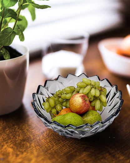 Sleek Transparent Fruits And Snacks Glass Serving Bowl | 10 x 5 inches