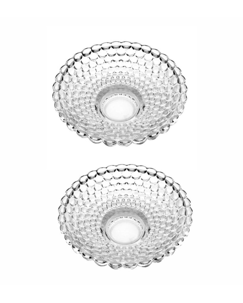 Decorative Crystal Bubble Fruit Accent Bowls | Set of 2 | 10 x 3 inches