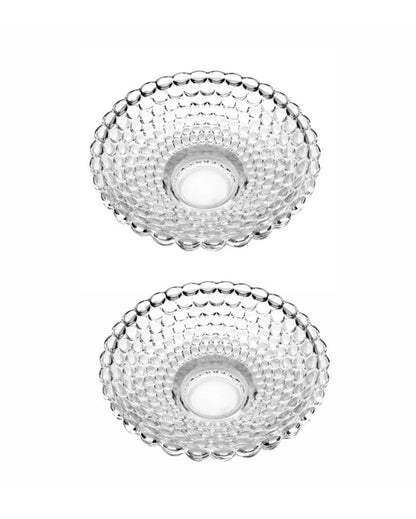 Decorative Crystal Bubble Fruit Accent Bowls | Set of 2 | 10 x 3 inches