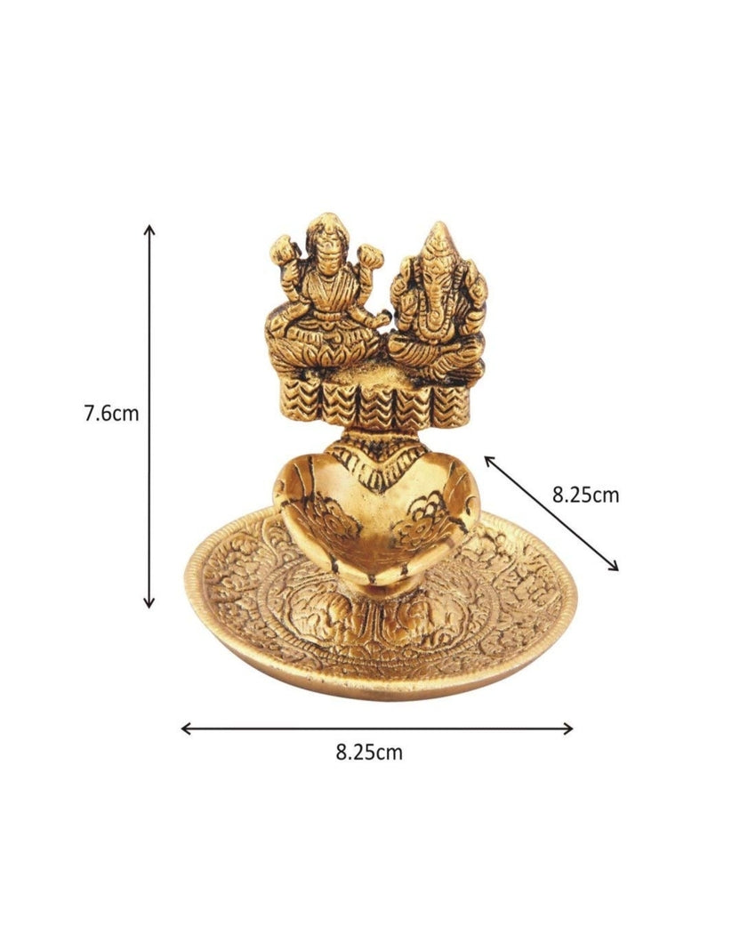 Sacred Laxmi Ganesh Hand Diyas | Set of 2 | 3 x 3 inches