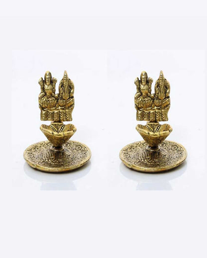 Sacred Laxmi Ganesh Hand Diyas | Set of 2 | 3 x 3 inches