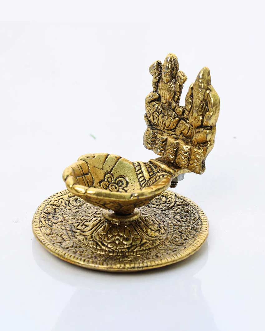 Sacred Laxmi Ganesh Hand Diyas | Set of 2 | 3 x 3 inches