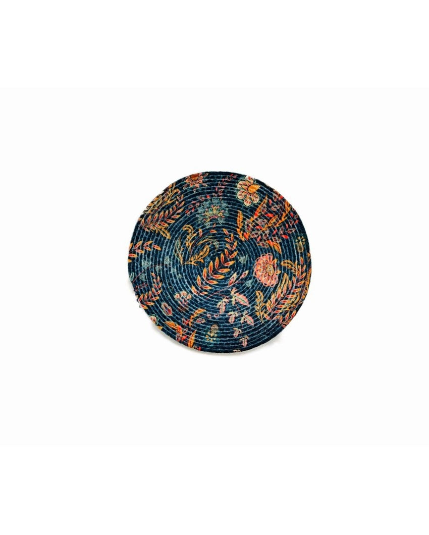 Artistic Floral Design Jute Table Mats | Set of 3 | 15 x 1 inches