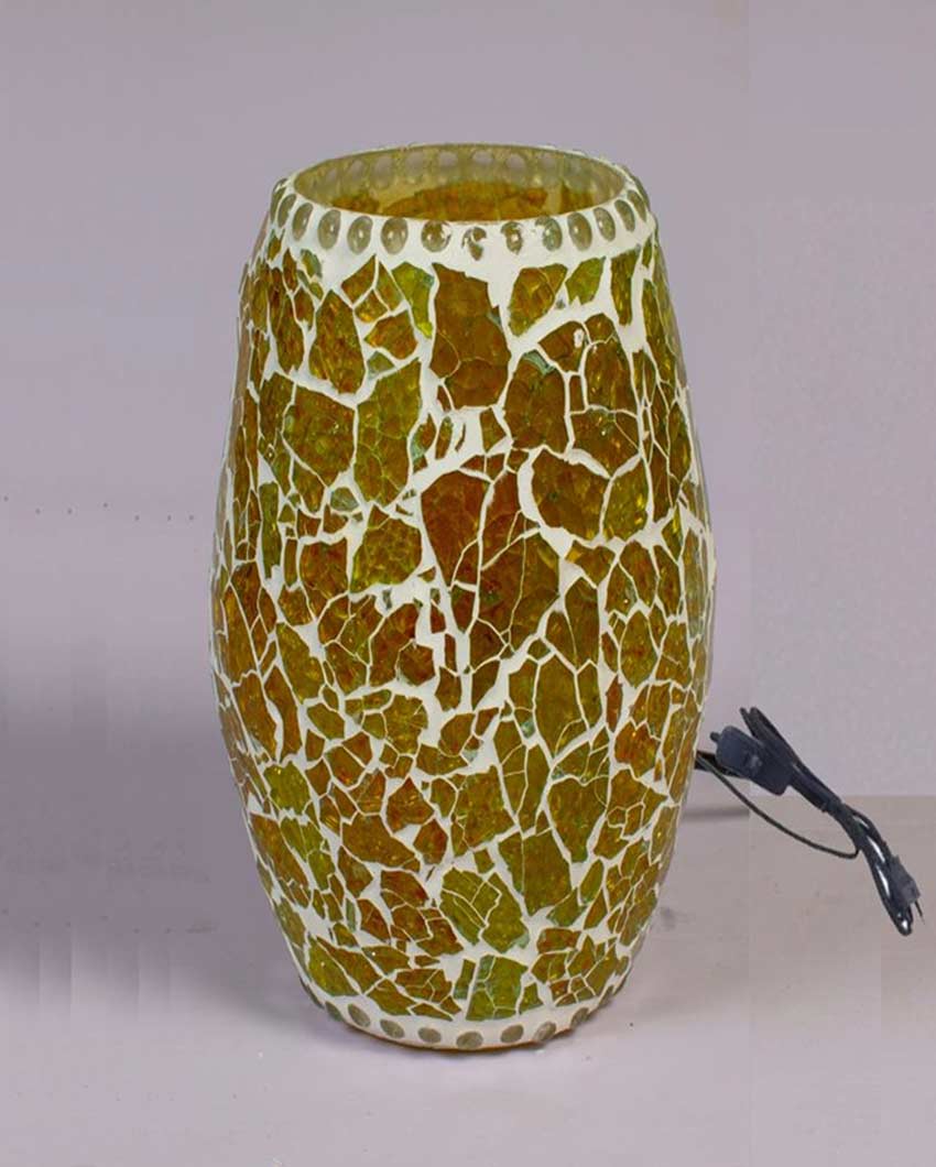 Unique White Cracked Glass Table Lamp | 6 x 4 inches