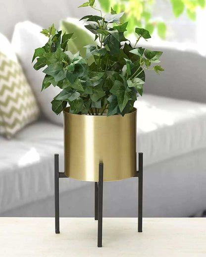 Contemporary Cylindrical Design Stand With Planter Pot Without Plant | 7 x 10 inches