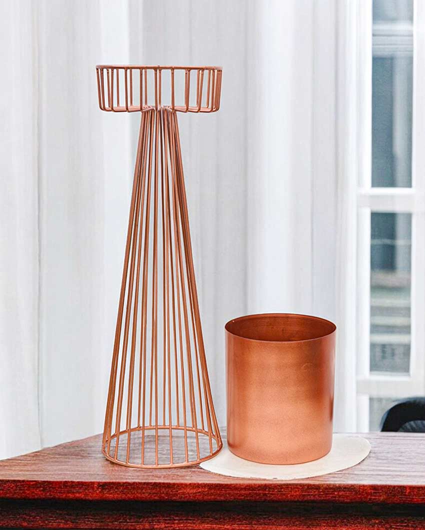 Modern Metal Floor Pot with Stands Without Plant