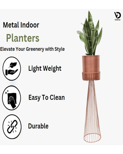 Modern Metal Floor Pot with Stands Without Plant