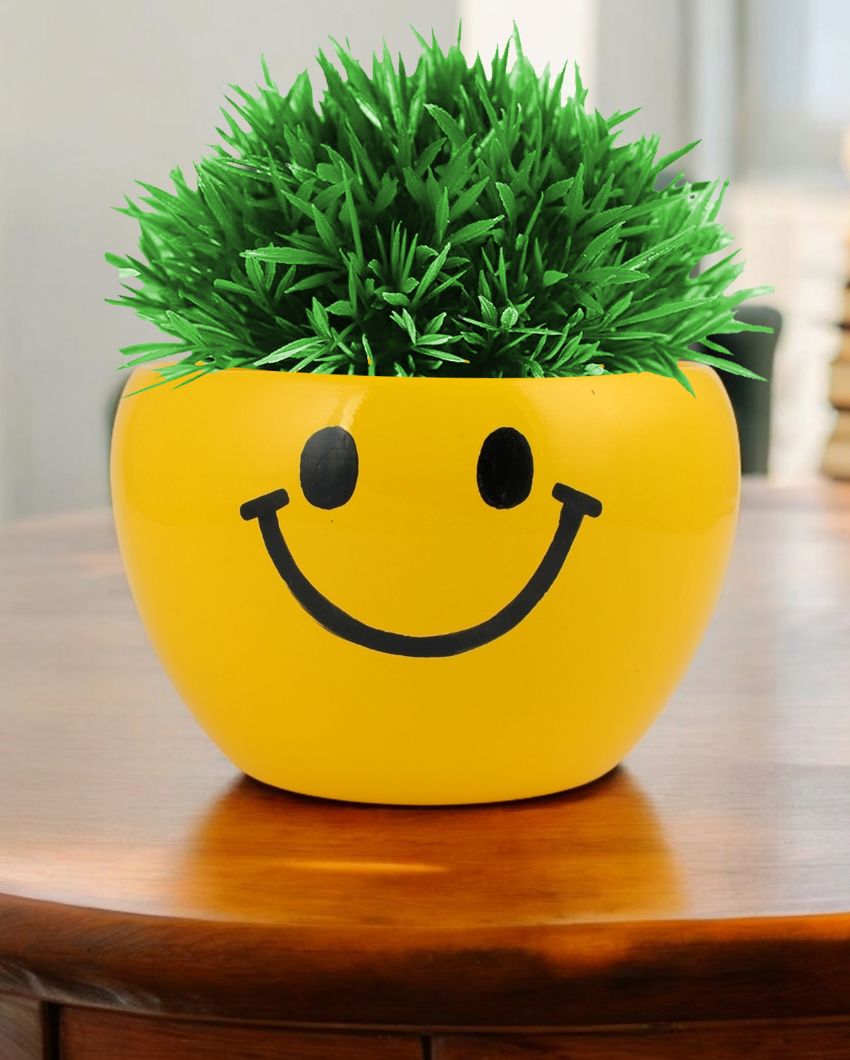 Cool Expressions Face Emoji Plant Flower Pot | Set Of 2 | 5 x 4 inches