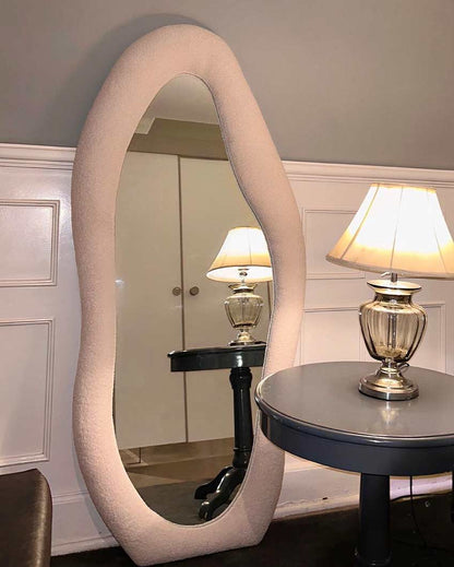 Charming Luna Style Beige Fabric Outer Mirror