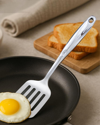 Sturdy Stainless Steel Hollow Handle Slotted Turner | 15 x 3 x 2 inches