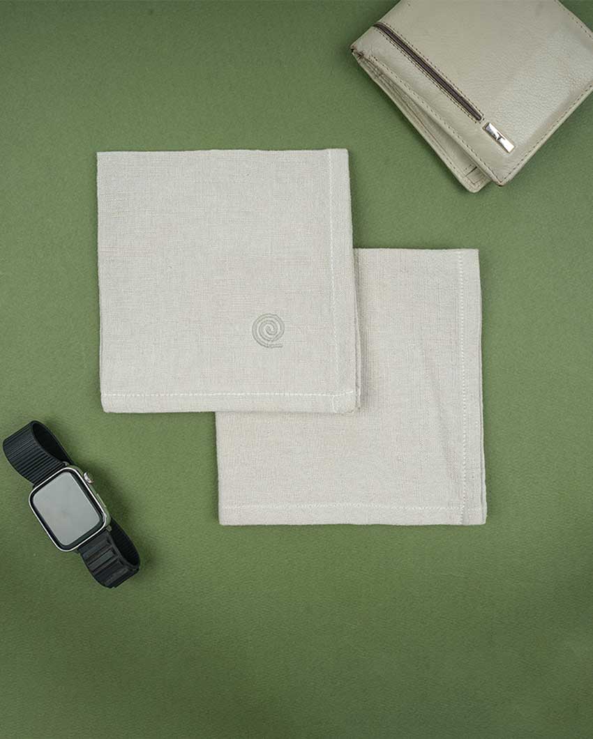 Solid Men's Premium Bamboo Handkerchief | Pack Of 2 | 16 x 16 inches