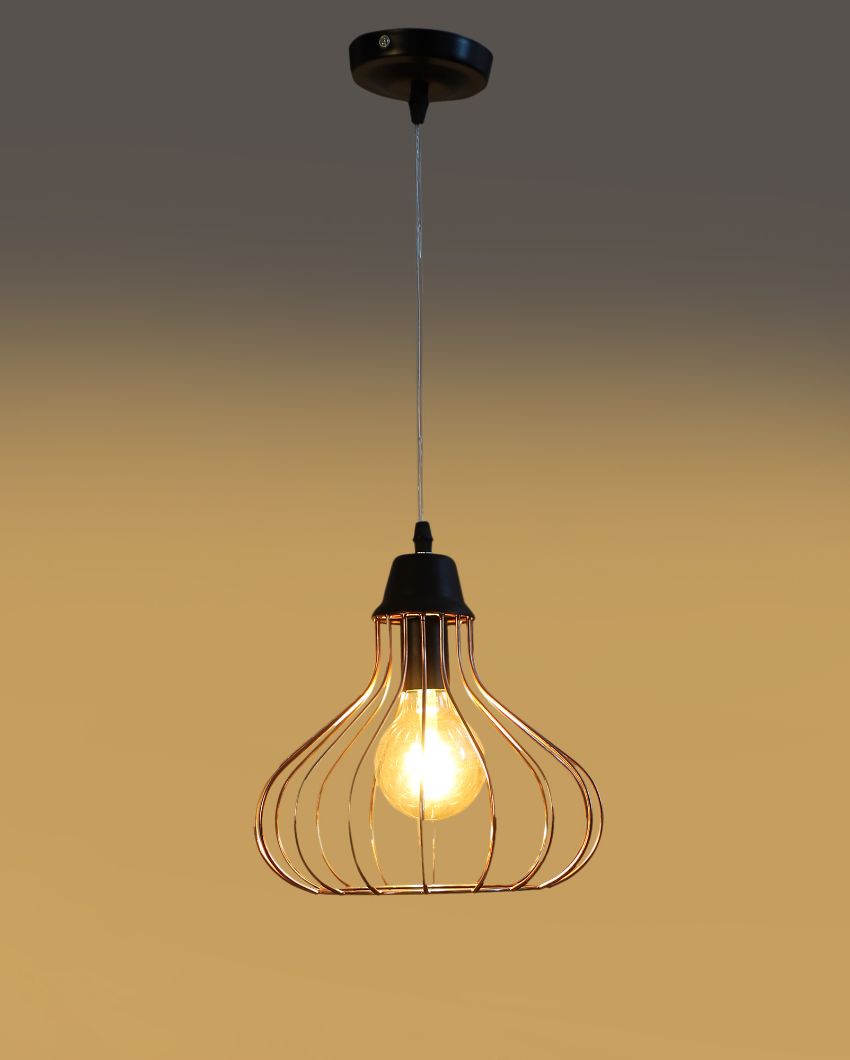 Premium Look Jaal Shape Hanging In Copper Finish Ceiling Lamp