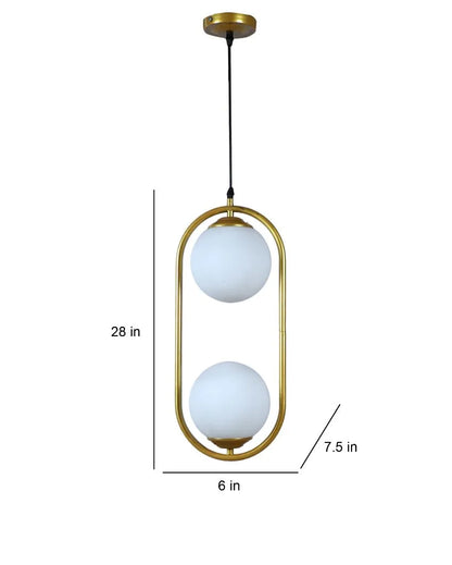 Doom Glass Hanging In Golden Finish Ceiling Lamp