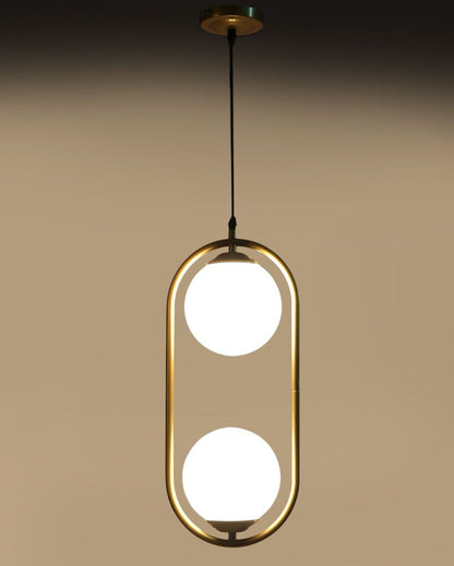 Doom Glass Hanging In Golden Finish Ceiling Lamp